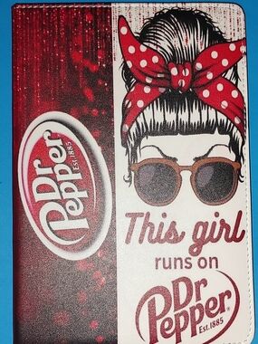 New! This Girl Runs On Dr Pepper Graphic PU Leather Notebook